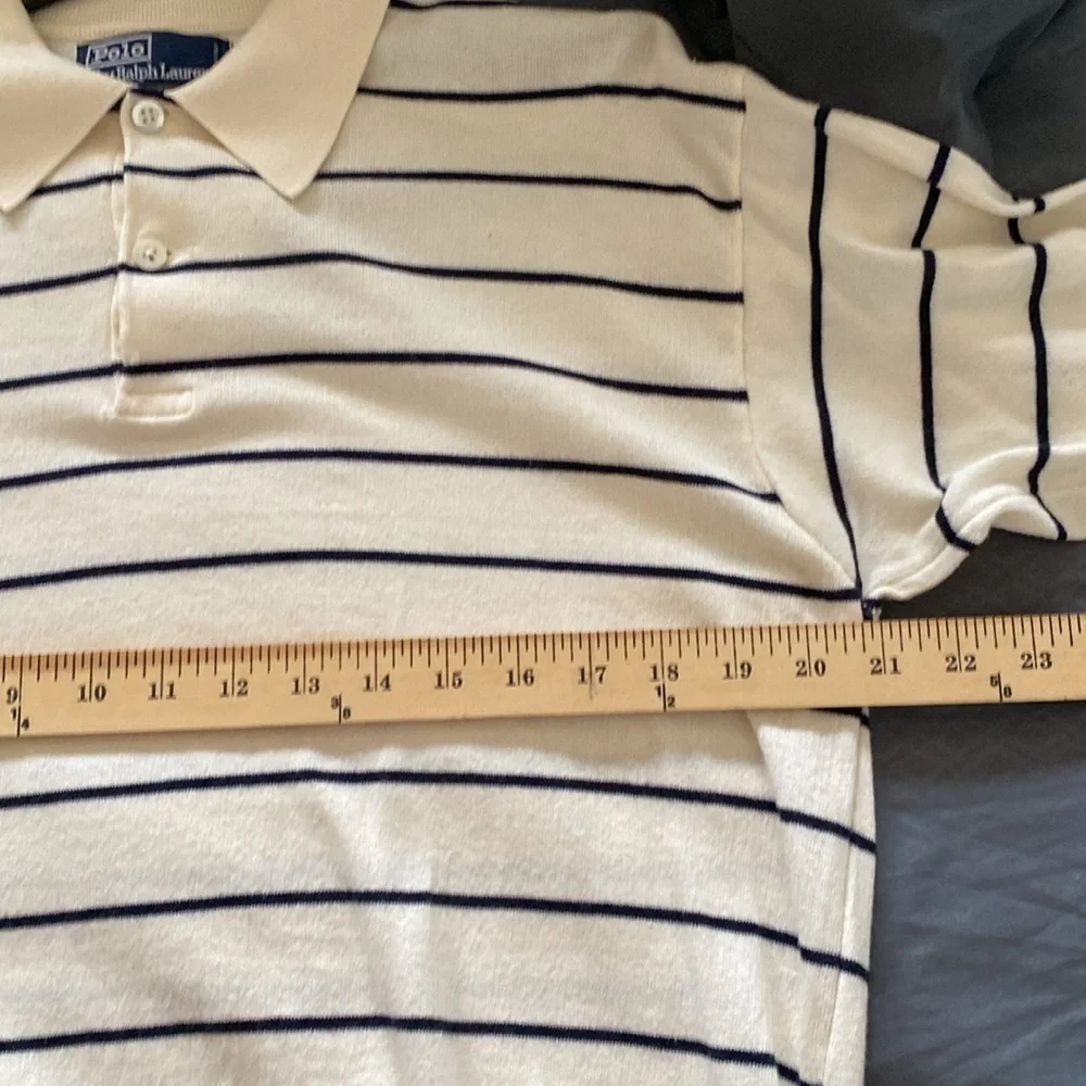 POLO Ralph Lauren Men’s Vintage Striped Long Sleeves Polo Size XL. Made in Italy - Picture 8 of 10